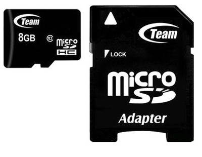 Карта памяти MicroSDHC 8GB Class 10 Team + SD-adapter (TUSDH8GCL1003) Store