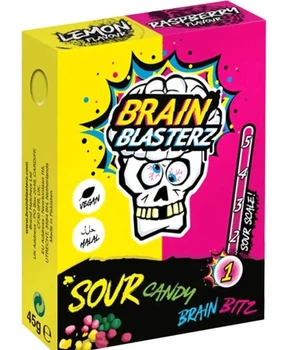 Кислі цукерки-драже Brain Blasterz Sour Candy Bitz Lemon Raspberry 55г