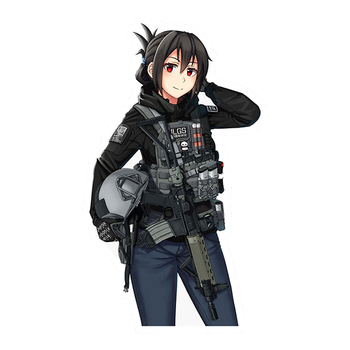 Наклейка без фону на авто, мото, ноутбук Anime girl n gun 9. Стікер вологостійкий 10х5cm