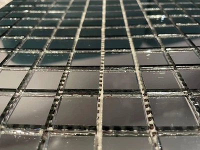 Мозаика зеркальная DecorStoneHub Zs-1inch-G графитовая 304х304 мм дюймовая для потолка спальни (004159)
