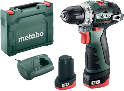 Аккумуляторная дрель-шуруповерт Metabo PowerMaxx BS BL 2х2.0А·ч в кейсе (601721500)
