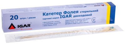 Катетеры Фолея Igar двухходовой 20FR № 20 (4820017604581)