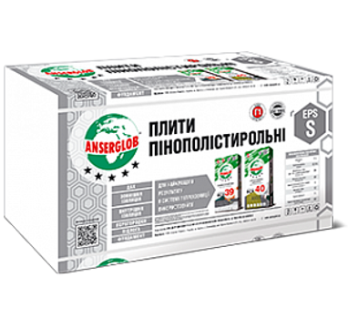 Плита пінополістирольна Anserglob EPS-S 1000х500х100 мм (7.5 кг / м3)