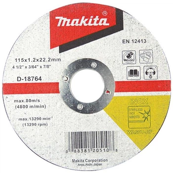 Круг відрізний по мет, MAKITA 230*2,0х22,23мм 36Т, плаский D-18792