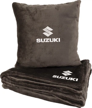 Подушка и плед в авто EVAtech из махры S для Suzuki коричневые (MBLMPSSZV112)