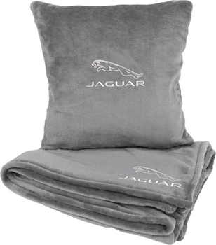 Подушка и плед в авто EVAtech из махры S для Jaguar серые (MBLMPSSGV049)