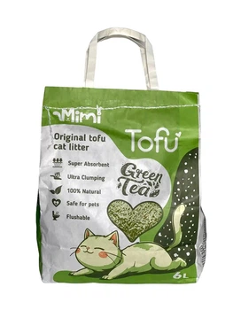 Соевый наполнитель для кошачьего туалета MiMi CAT TOFU с ароматом зеленый чай, 6 л (4820276110205)