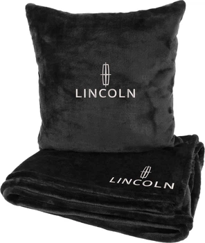 Подушка и плед в авто EVAtech из махры S для Lincoln черные (MBLMPSSBV069)