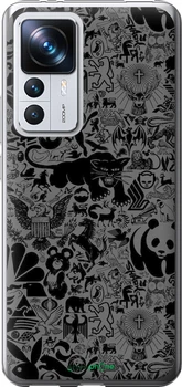 Чохол на Xiaomi 12T Pro Чорно-сірий стікер бомбінг "2432u-2869-2455966547"