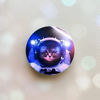 Держатель для смартфона / планшета попсокет Popsocket Белый :: Кот-космонавт (принт pop_6)