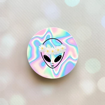 Держатель для смартфона / планшета попсокет Popsocket Белый :: Инопланетянка (принт pop_12)