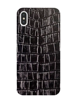 Защитная пленка Кожа крокодила (черная) на заднюю панель для iPhone XS Max