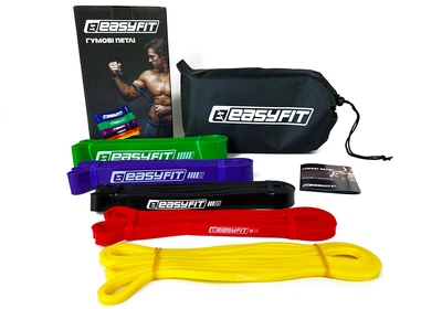 Резиновые петли EasyFit: набор 1-65 кг (5 шт) 4629975
