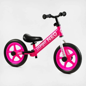 Велобег детский 12" CORSO SPRINT. Колесо 12" EVA (пена), стальная рама, подставка для ног. Pink (144030)