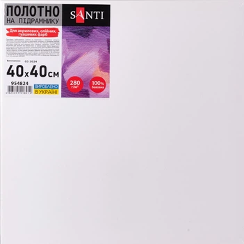 Холст на подрамнике Santi 954824 40х40 см белый 4925874