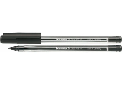 Ручка кулькова SCHNEIDER TOPS 505 M S150601 корпус прозорий, чорна /S150601/