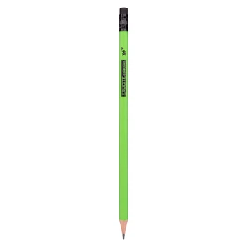 Олівець графітовий YES 280596 HB Erudite Neon, трикутний з гумкою (36) /280596/