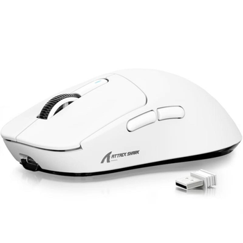 Геймерская беспроводная аккумуляторная (Bluetooth + 2,4G) мышь Attack Shark X3 White