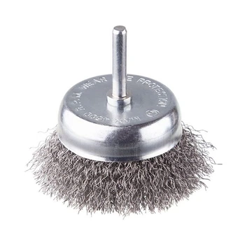 Щетка чашечная для дрели d 75 мм, 1/4" Intertool (крученая проволока)