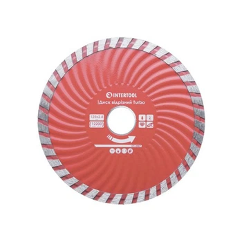 Диск алмазный отрезной по бетону TURBO 125х2.4х7х22 мм Intertool