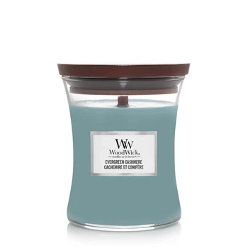 Ароматична свічка з нотами сосни, свіжого повітря та кашеміру Woodwick Medium Evergreen Cashmere 275 г