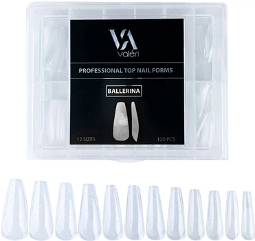 Формы верхние для наращивания ногтей Valeri Nail Forms Ballerina, 120 шт для маникюра и педикюра