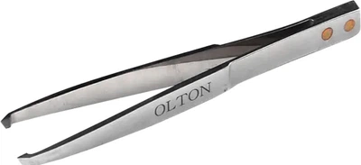 Пинцет для бровей + чехол (кожа) OLTON