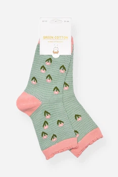 Носки детские демисезонные зелёного цвета Green Cotton размер 31-34 (197144)