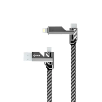 Кабель Gelius Twister GP-UCN004 4in1 USB-A/Type-C для Type-C/Lightning (1.2m) (60W) Grey 68928