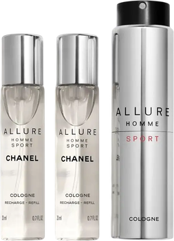 Набір для чоловіків Chanel Allure Homme Sport Одеколон 2 x 20 мл + Змінний блок (ZES3145891233001)