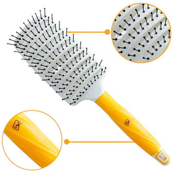 Щітка для волосся Global Keratin Vent Brush 76 мм Біло-жовта (815401019168)