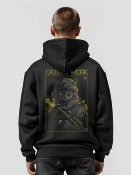 Худи мужское Dubhumans Cats at Work Черный Специальная серия XS-S (CAW-H-B2-XSS)
