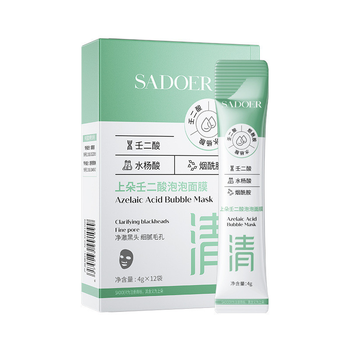 Очищающая пузырьковая маска для лица Sadoer Azelaic Acid Bubble Mask с азелаиновой кислотой 1*4г