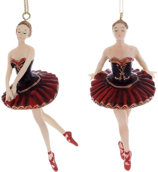 Декоративные фигурки-подвески 4шт Ballerinas in black 13cm