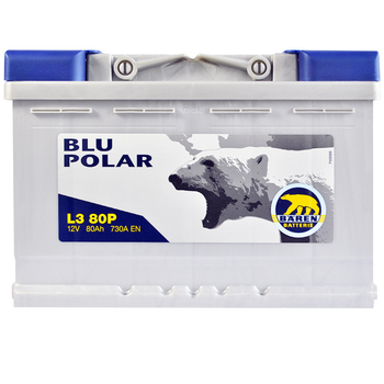 Автомобильный аккумулятор BAREN Blu polar 80Аh 730А R+ 7905630