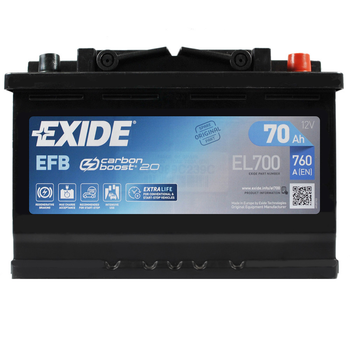 Автомобільний акумулятор EXIDE Start-Stop EFB (EL700) 70Аh 760A R+