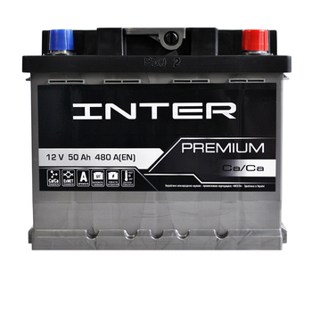 Аккумулятор автомобильный INTER Premium 50Ah 480A R+ 4820219073666