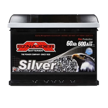 Автомобільний акумулятор SZNAJDER Silver 60Ah 600A R+ 560 83