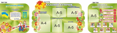 Набір стендів «Класний куточок» для школи ліцею гімназії (Арт1364)