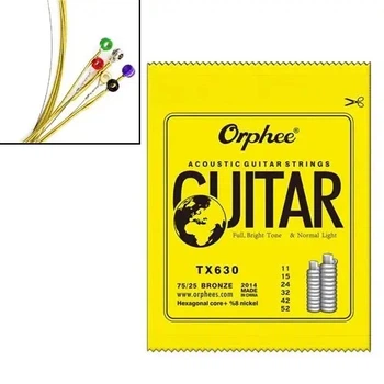 Струни для акустичної гітари 6шт 11-52", 0.28-1.32мм, Orphee TX630 (117988)