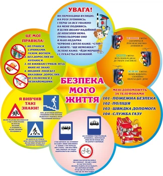 Стенд «Безпека мого життя» 500мм×462мм (Арт1339)