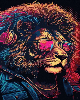 Картина за номерами, (BK-GX47377), Лев-модник, 40 х 50 см, Rainbow Art