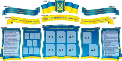 Набір стендів «Все починається з малого» для школи ліцею гімназії (Арт1669)