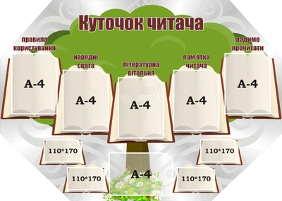 Стенд «Куточок читача» 1400мм×1000мм (Арт1720)