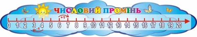 Стенд «Числовий промінь» для початкової школи 1300мм×250мм (Арт2036)