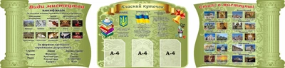 Набір стендів для кабінету музичного мистецтва 1040мм×780мм×3шт (Арт2316)
