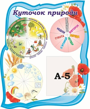 Стенд «Куточок природи» з рухомими стрілками 480мм×580мм (Арт1576)