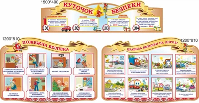 Набір стендів «Пожежна безпека та правила безпеки на дорозі» (Арт1851)