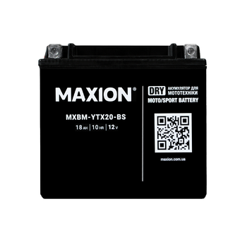 Мото аккумулятор MAXION AGM MXBM-YTX20-BS 12V 18Ah 260A R+ MXBM-YTX20-BS