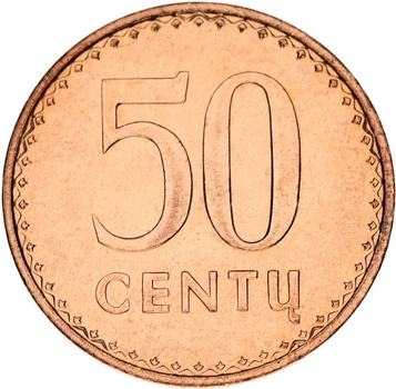 Монета Литва 50 центів 1 991 AU-UNC